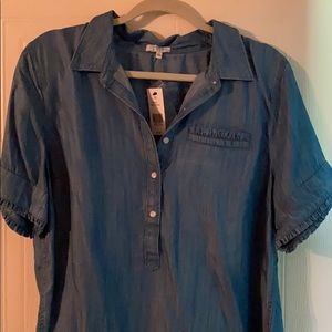 NWT XL Crown and Ivy chambray top